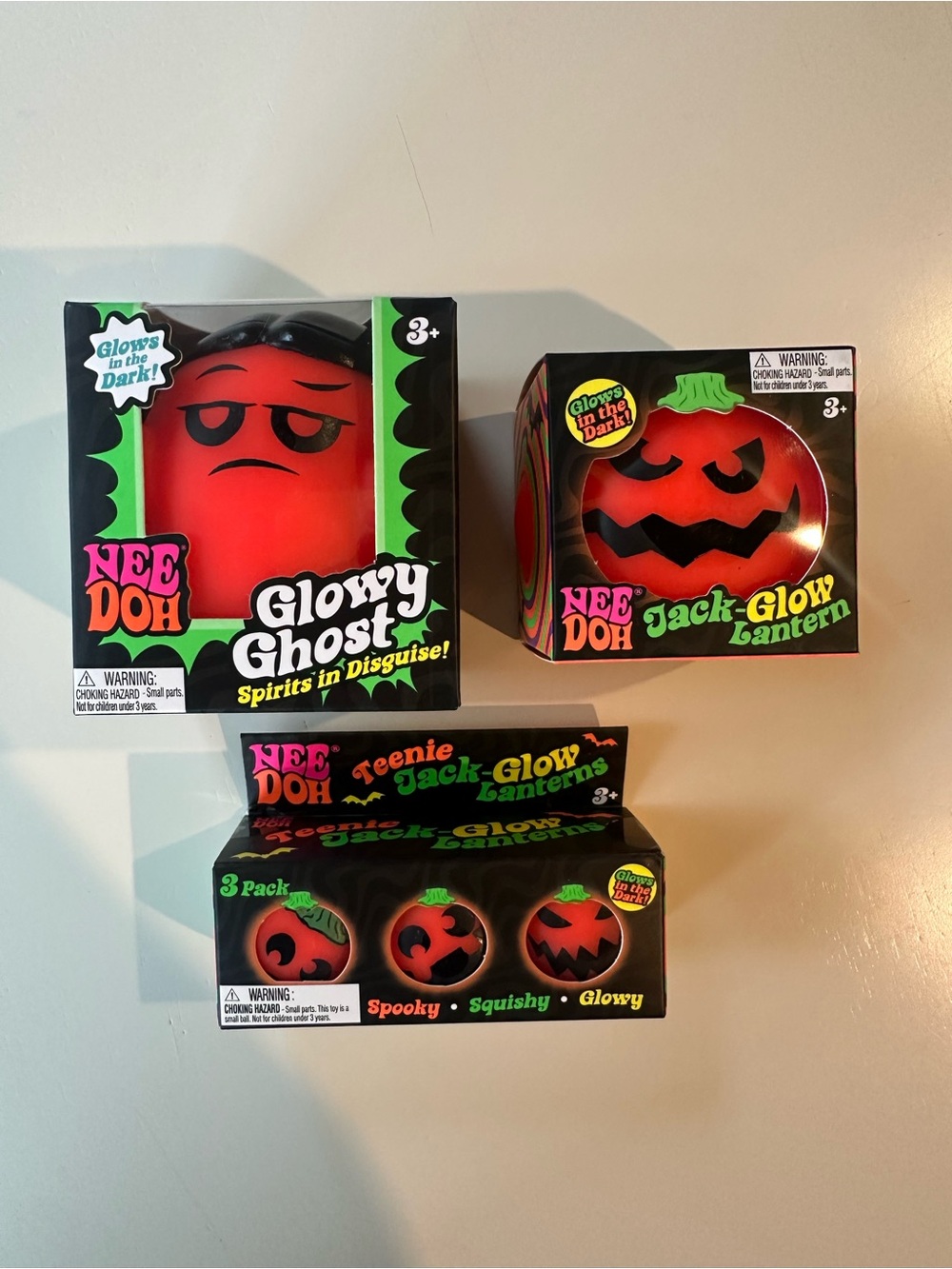 🎃 NeeDoh Orange Halloween Bundle – 3 Pieces! 👻🧡